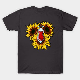 Red Potion with Sunflowers T-Shirt